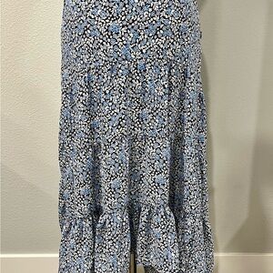 Floral Blue and White Women's Skirt